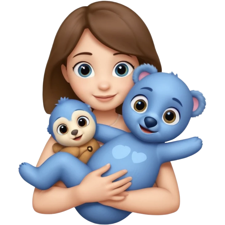 baby dory hugging a teddy bear emoji