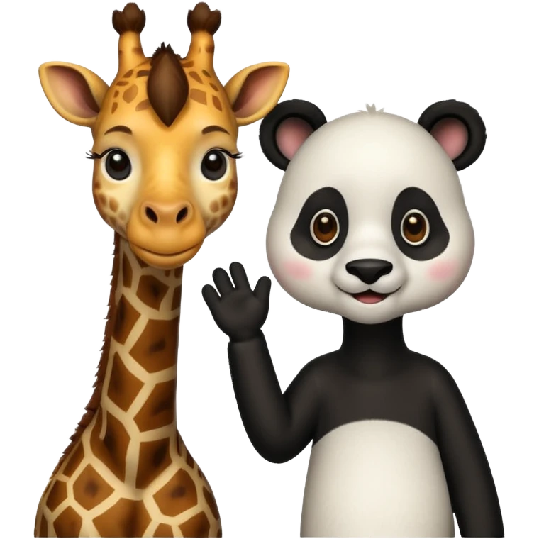 giraffe and panda as couple emoji