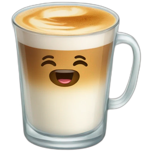 Cortado coffee in glass mug emoji