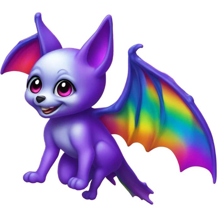Lisa frank rainbow Halloween bat emoji