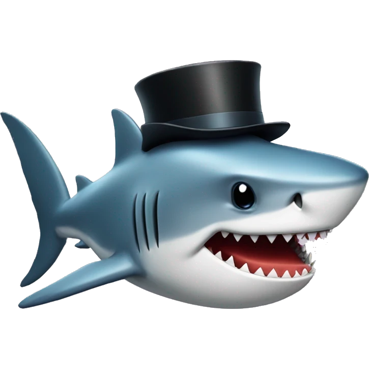 shark with tophat emoji