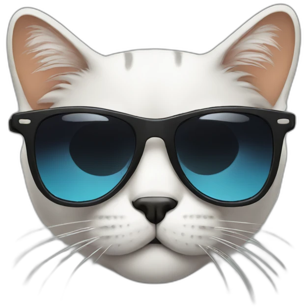 Face cool cat with sunglasses emoji