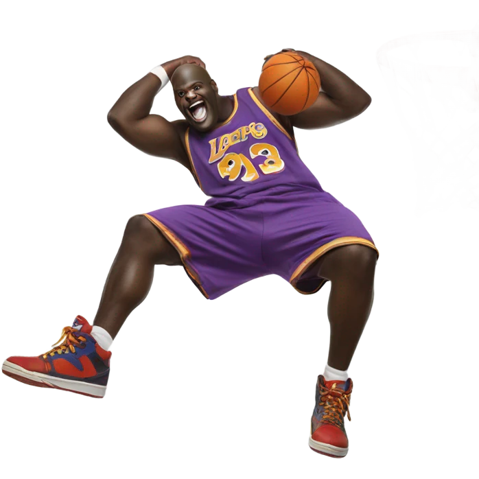 Clown dunking on Shaquille O’Neal  emoji