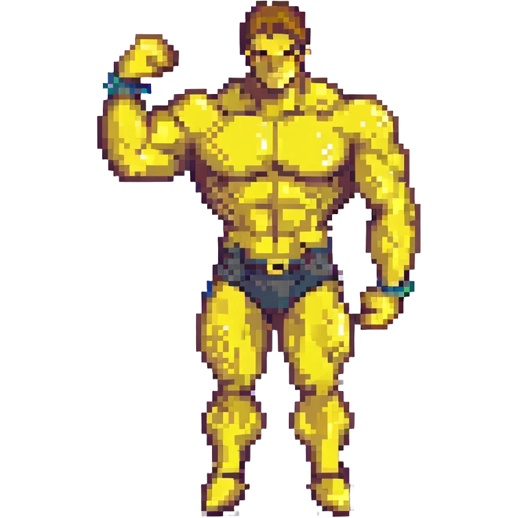 Yellow biceps, pixel art style, match the reference image. emoji