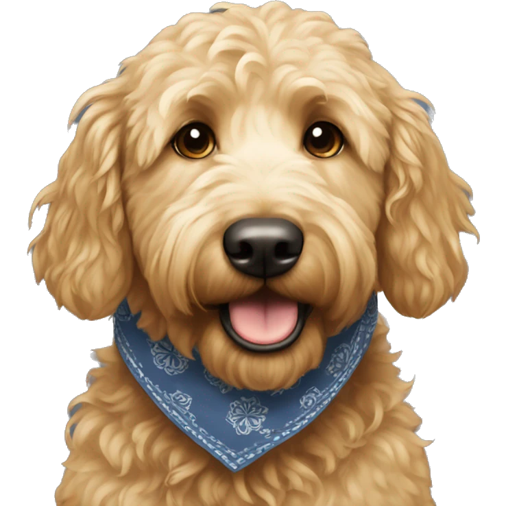 Golden doodle wearing a bandana  emoji