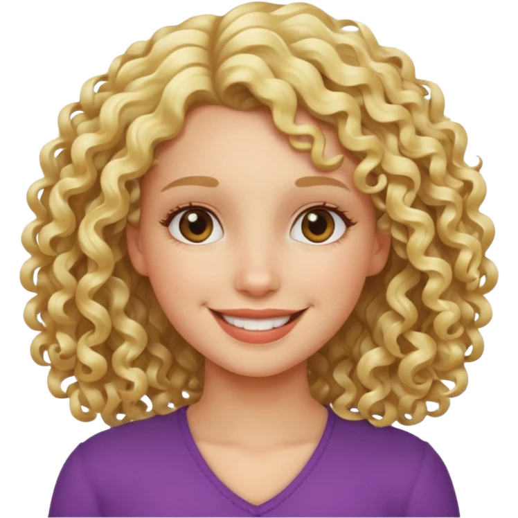 Cool blond curly girl emoji