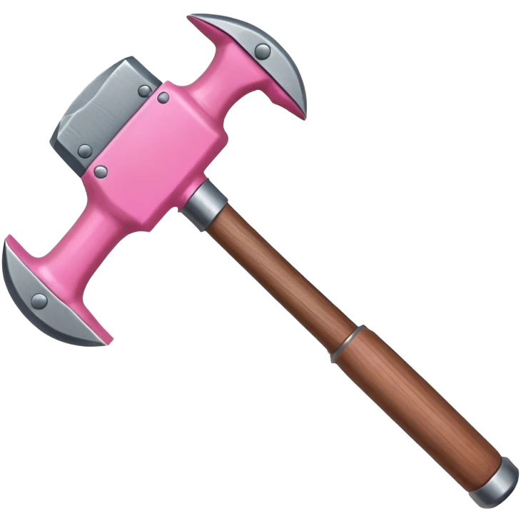 Pink hammer with nails emoji
