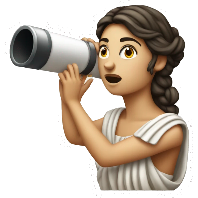 Ancient Greek female sailor looking through a telescope emoji