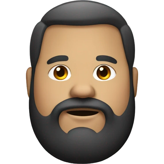 Fat man with beard and dark hair side parting emoji