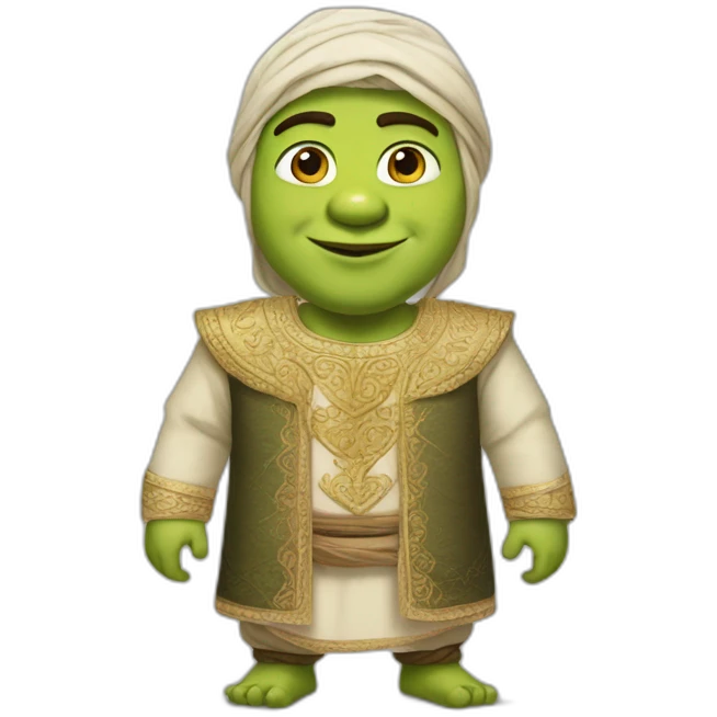 Shrek in traditional Syrian clothes emoji