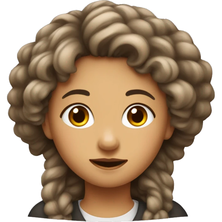 fille métisse avec cheveux bouclés  emoji
