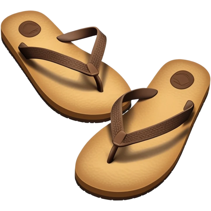 brown beach flip flops with thong straps emoji