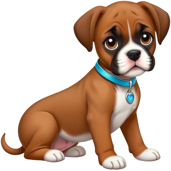 a flashy bridle boxer puppy emoji