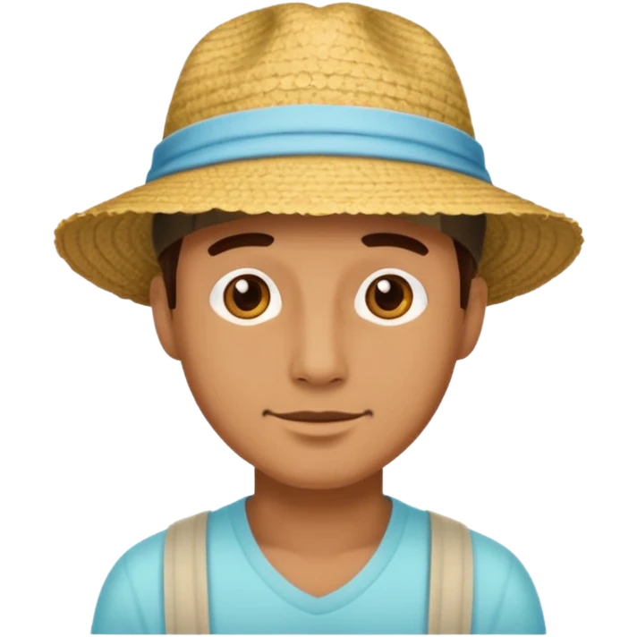 man with summer hat emoji