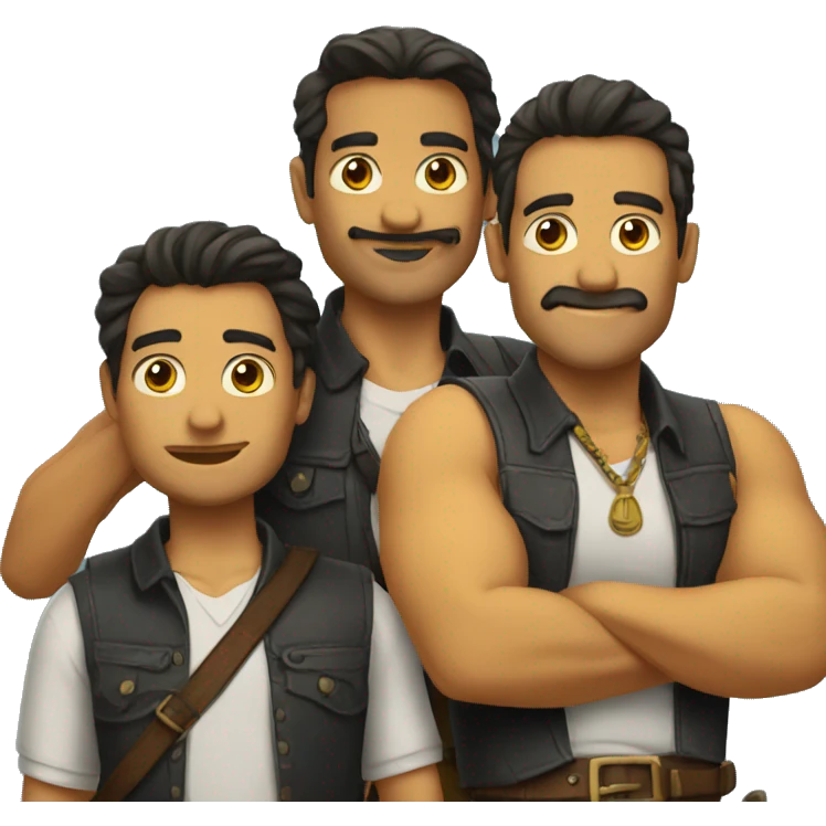 3 amigos posando emoji