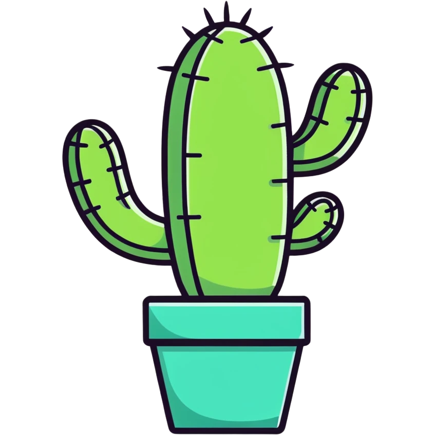 Happy sparkle Cactus in a pot  emoji