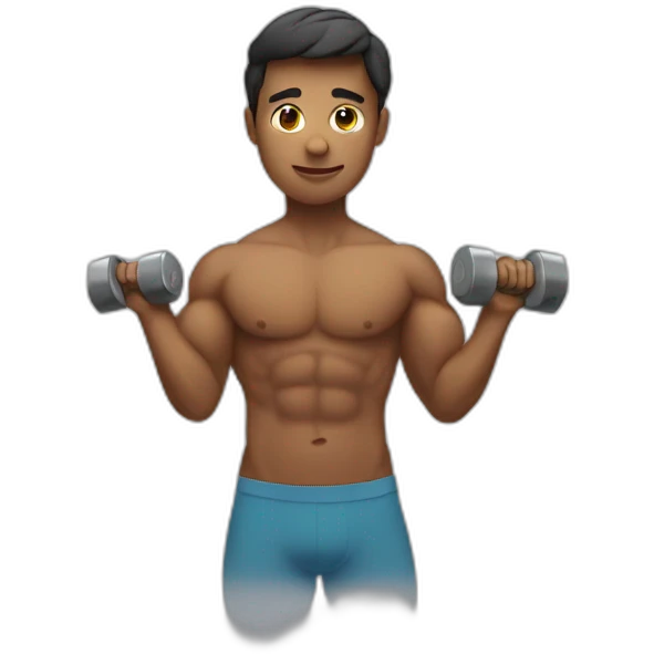 soft body lifting weights emoji
