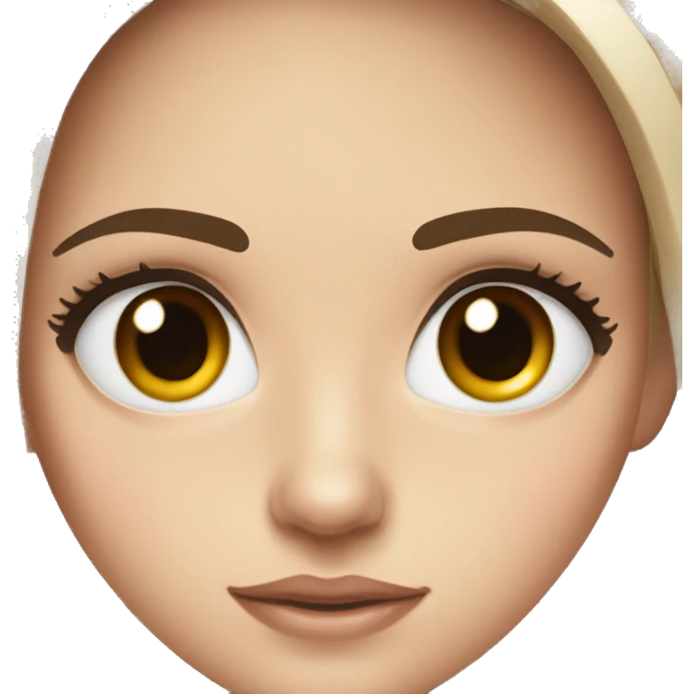White girl down turned brown eyes black eyebrows emoji