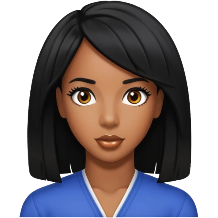 Kelly Rowland with black hair emoji