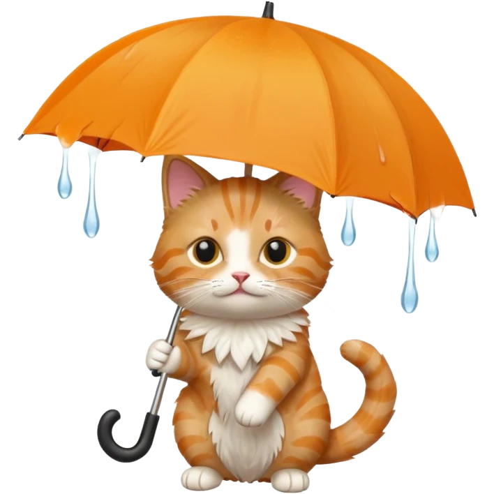 cat holding an umbrella emoji