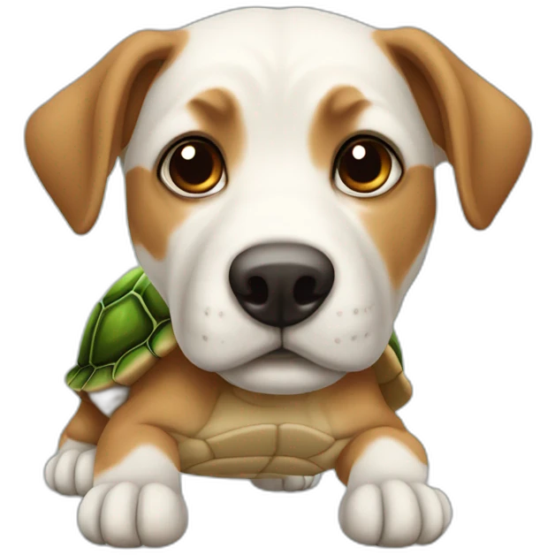 chien sur tortue emoji