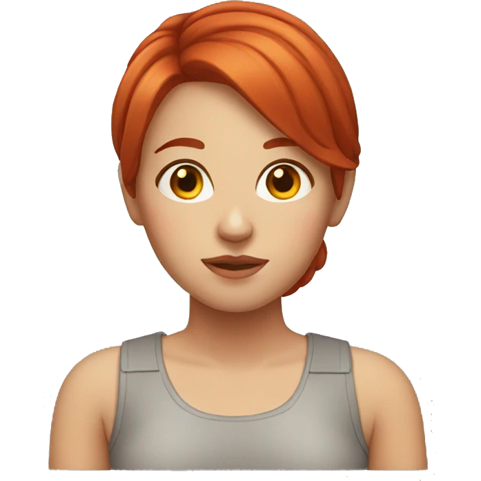girl with red hair and bump on forehead emoji