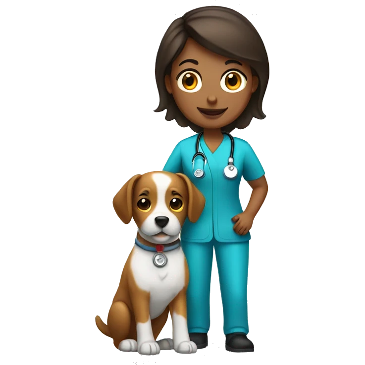 Nurse with a dog emoji