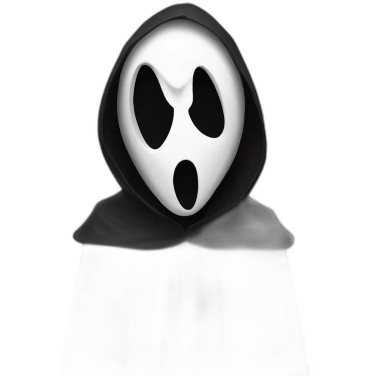 Ghost face maniac Black cloak white mask film scream emoji