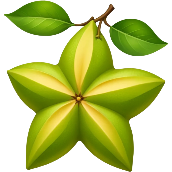 starfruit carambola with leaf apple emoji style emoji