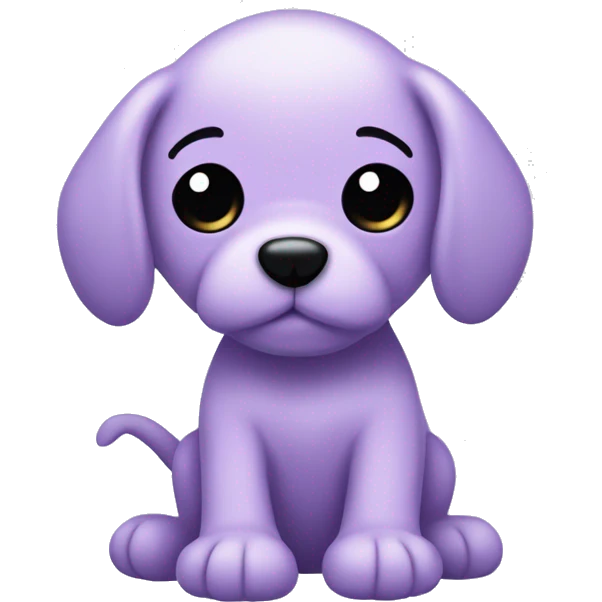 cute chibi all light purple stuffed puppy toy with floppy ears and black dot eyes and a nose made of thread emoji