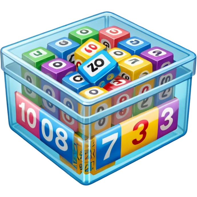 lottery transparent box with papers emoji