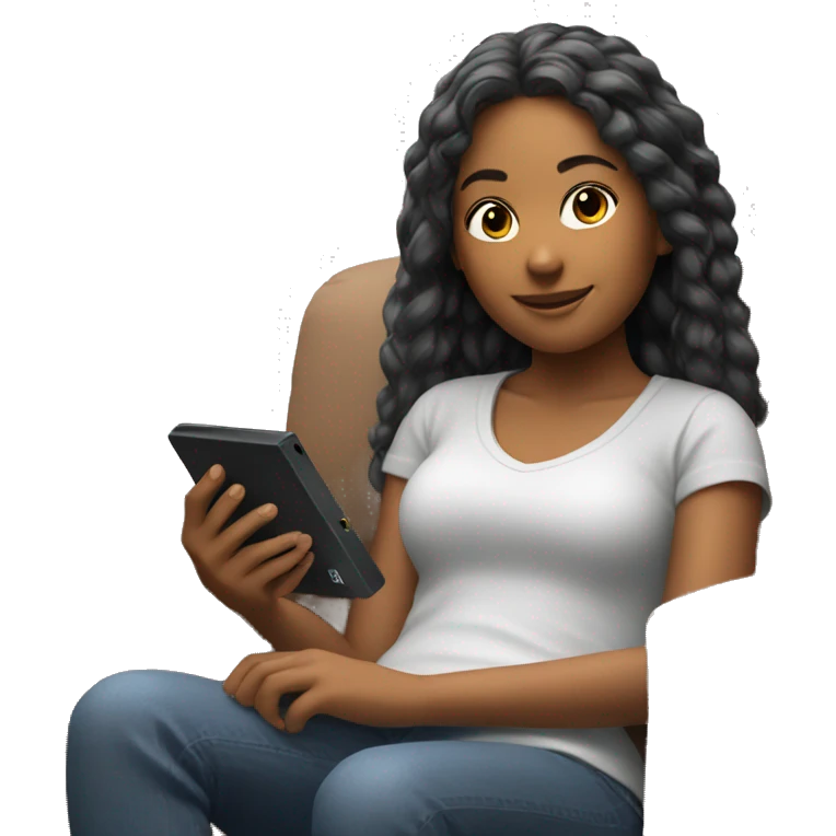 Relaxed girl with nintendo switch emoji