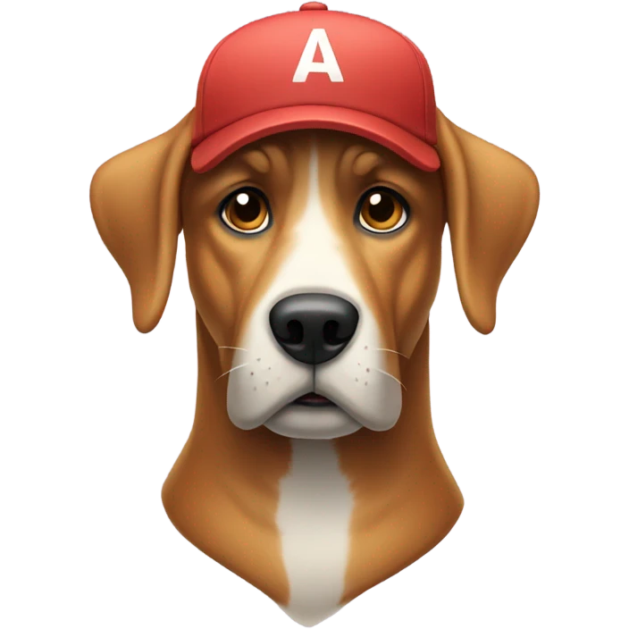 a big dog have a cap emoji