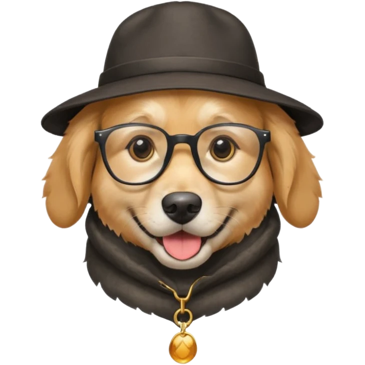 hatted dog with glasses  emoji