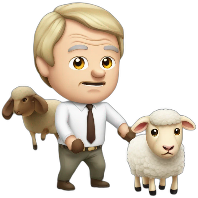 John Prescott fighting a sheep emoji