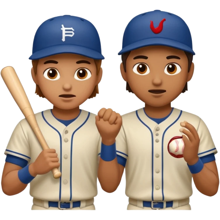 dos basebeall playr a golpes emoji