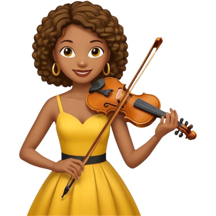 yellow-colored violinist black woman  emoji