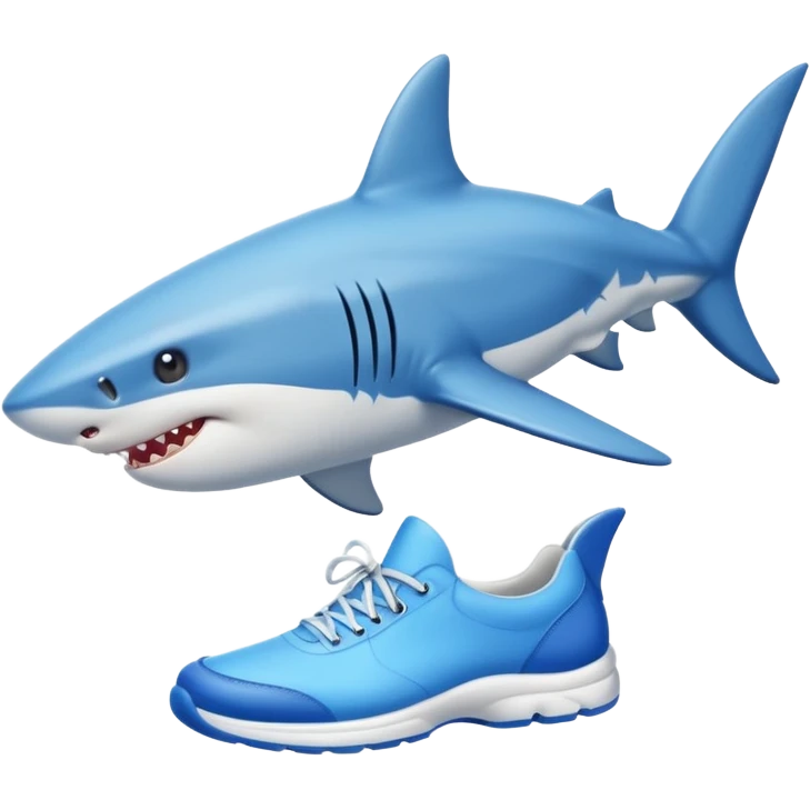 shark with blue shoes emoji