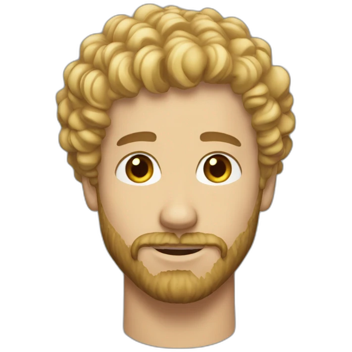 short curly blond hair short beard man emoji