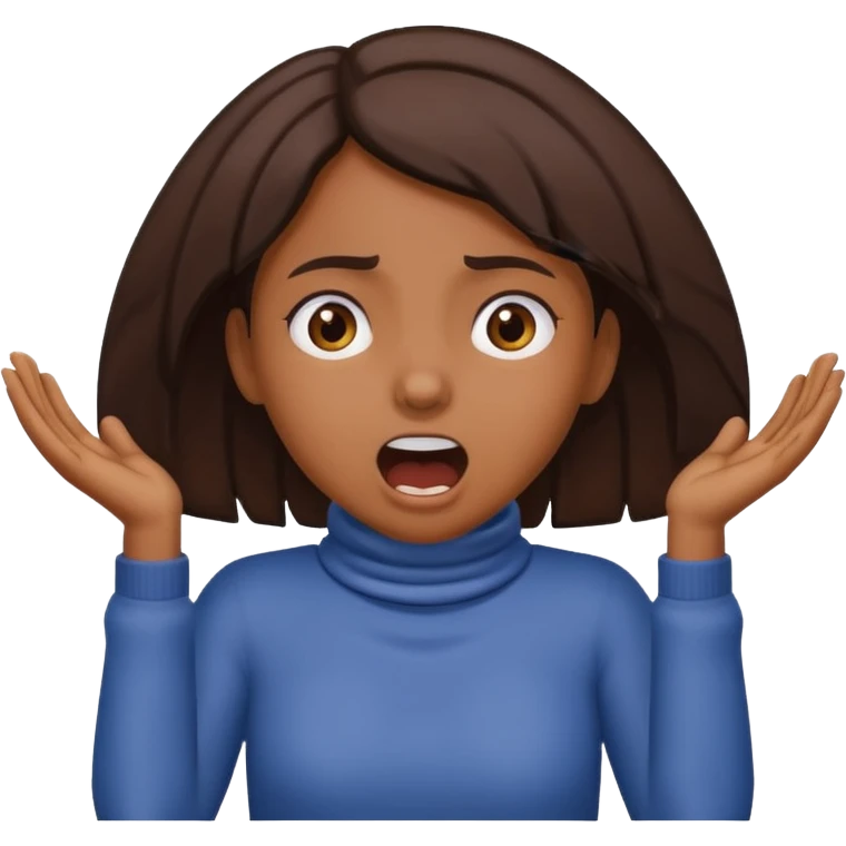 Brown girl having her hands on her neck screaming  emoji
