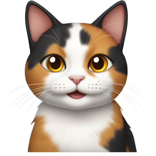 Calico cat smiling  emoji
