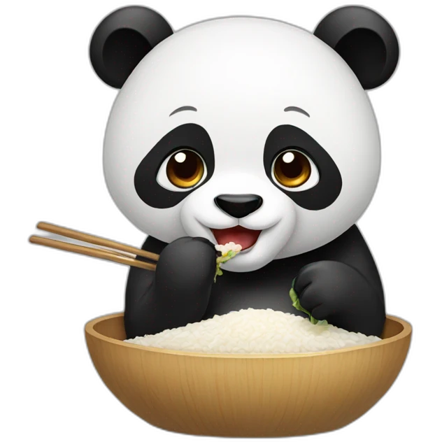 panda eating rice emoji