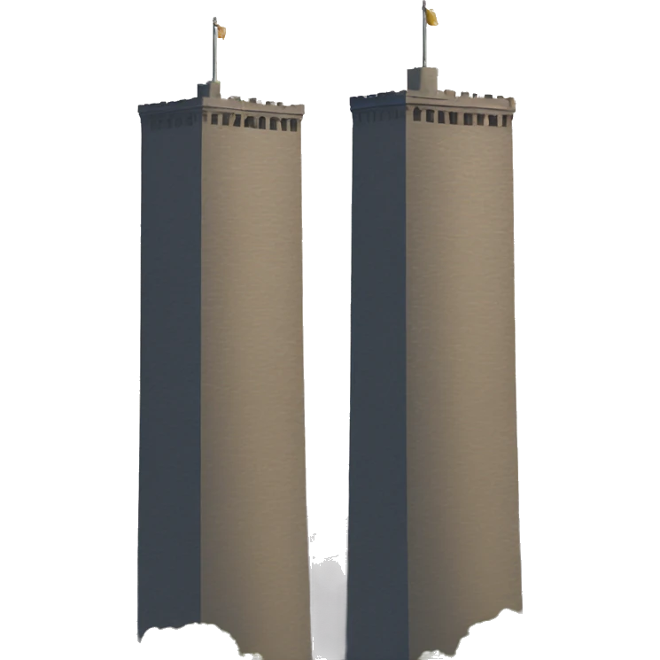 Add two towers  emoji