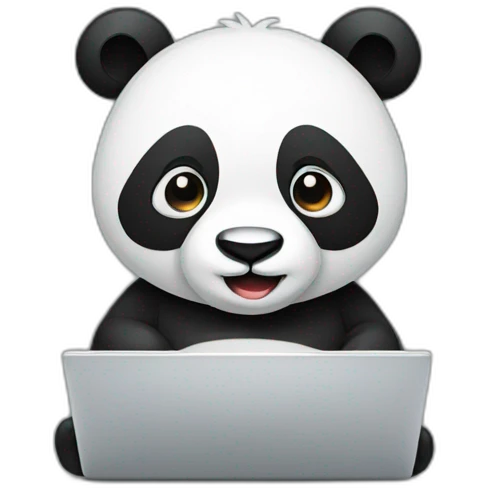 Panda using laptop emoji