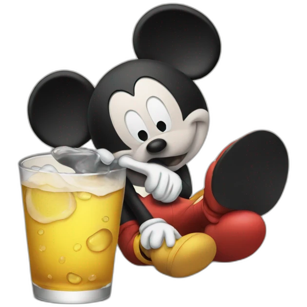 Mickey drunk emoji