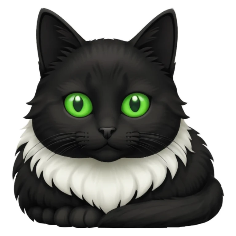 Black cat with white chest emoji