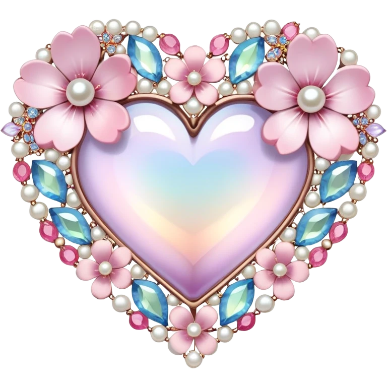 Sakura flower heart Cœur pastel suncatchers gemstones beads pearls crystals emoji