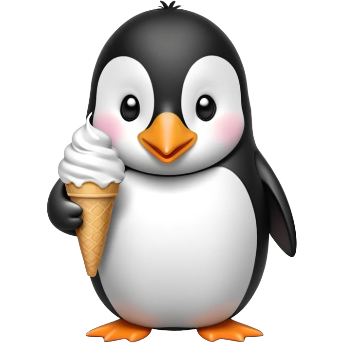 penguin eating ice cream emoji