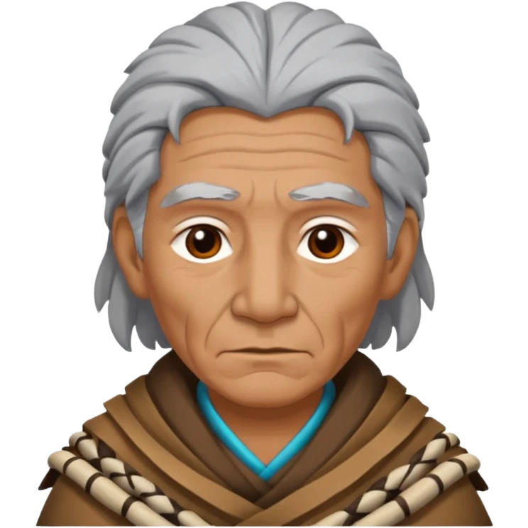 A tribal elder with grey hair wrapped in thick animal hide.



















 emoji