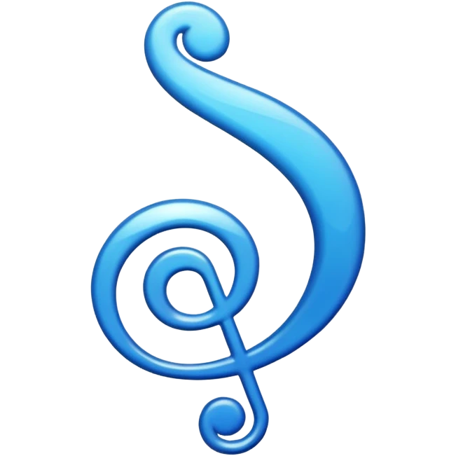 a cerulean bass clef with a transparent background emoji
